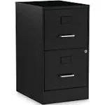 Soho Vertical File Cabinet, 2 Drawers: File/File, Letter, Black, 14" x 18" x 24.1"