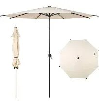 Abba Patio 9ft Outdoor Market Patio Umbrella, Push Button Tilt, Crank, 8 Ribs-Green, Size: 9'