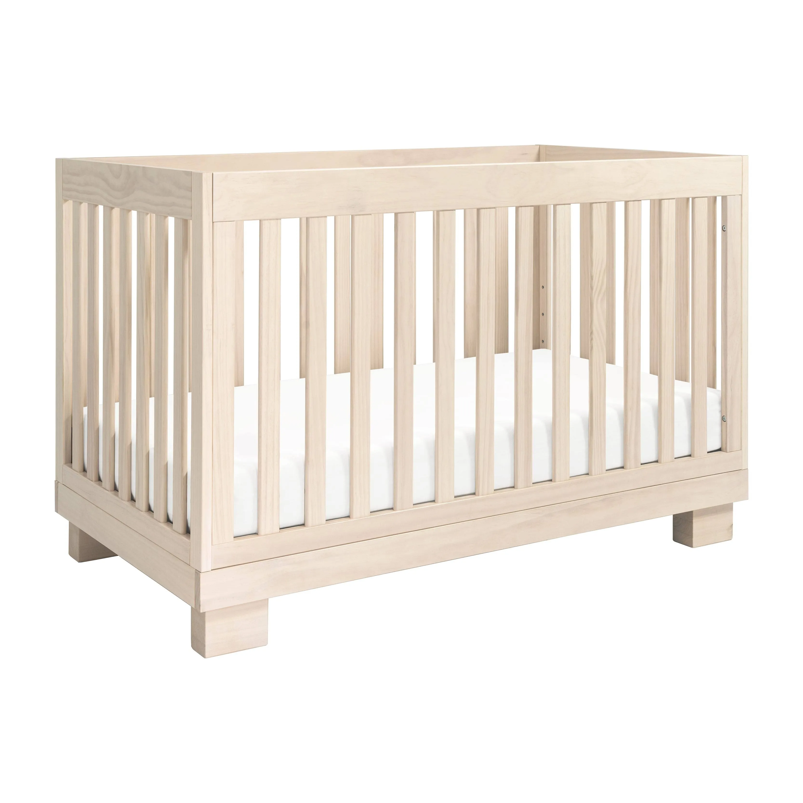 Babyletto Modo 3 in 1 Convertible Crib with Toddler Bed Conversion Kit - Washed Natural