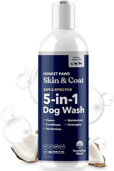 Dog Wash and Conditioner for Allergies Itchy Moisturizing - All Natural 16 Fl Oz