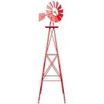 VINGLI 8ft Windmill Garden Decoration Outdoor Weather Vane-Red