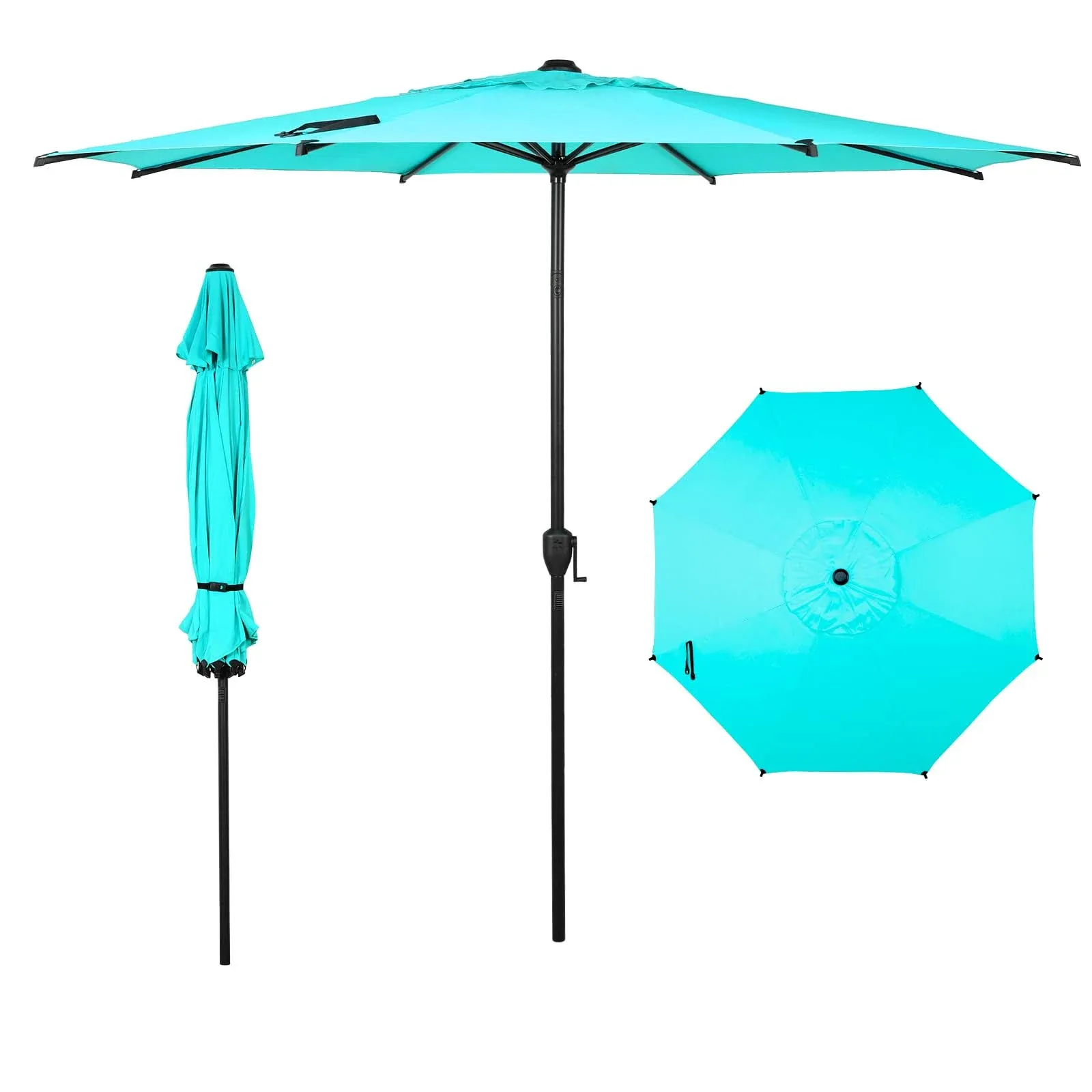 Lyon 108" Market Umbrella Abba Patio Fabric Color: Light Blue