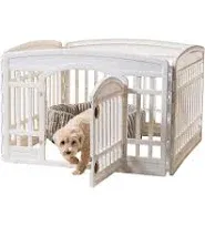 IRIS USA 24-inch 4 Panel Exercise Pet Playpen with Door, White