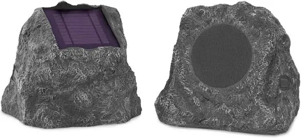 Innovative ITSBO-513PS5-S<wbr/>DF Outdoor Rock Wireless Solar BT Pair Speakers Read