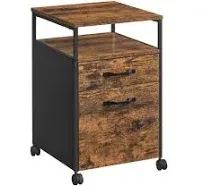 VASAGLE Mobile Filing Cabinet with Wheels and 2 Drawers