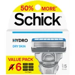 Schick Men's Hydro Dry Skin Razor Refills Value pack