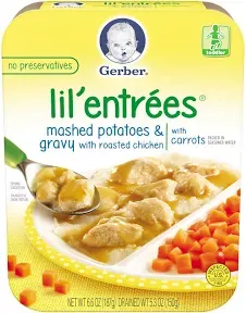 Gerber Mealtime for Toddler, Mashed Potatoes & Gravy with Roasted Chicken & Carrots, 6.6 oz