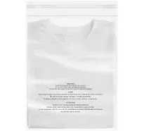 iMailer - 100 Count - 14" x 20" Clear Plastic Poly Bags with Suffocation Warning Self Seal 1.6 Mil for Clothing, T-Shirts, Pants-Resealable Adhesive