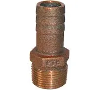 Groco 3/4 NPT x 3/4 ID Bronze Pipe to Hose Straight Fitting