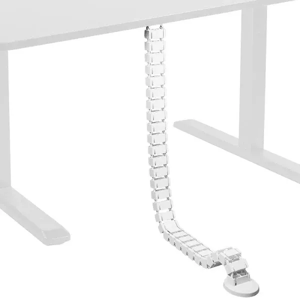  Vertebrae Cable Management Kit for Desk, Adjustable Quad Entry Wire White