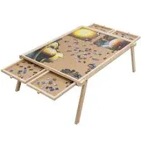 Nattork 1000 Piece Wooden Jigsaw Puzzle Board - 4 Drawers, Jigsaw Puzzle Table with Leg & Cover - Portable Puzzle Tables for Adults and Kids