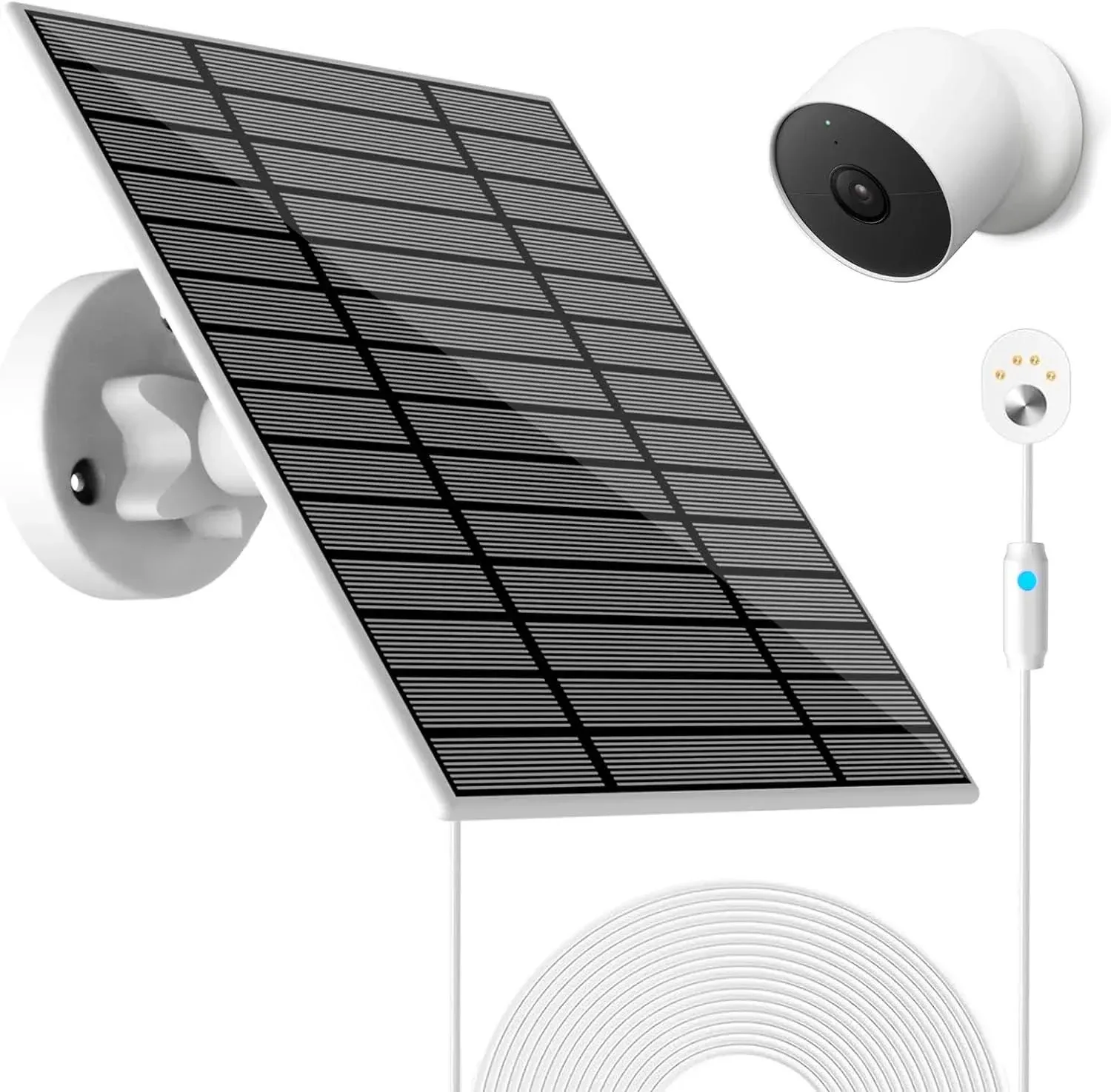 6W Solar Panel Compatible with Google Nest Camera Outdoor &amp; Indoor Battery Solar