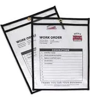 C-Line 46911 Stitched Shop Ticket Holders - Clear (25/Box) New