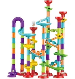 113 pcs Marble Run Race Toy Kids Construction Building Block Marble Maze Toy Set