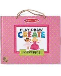 Melissa & Doug LCI31322 Natural Play Draw Create Reusable Drawing & Magnet Kit Princesses - Multi Color