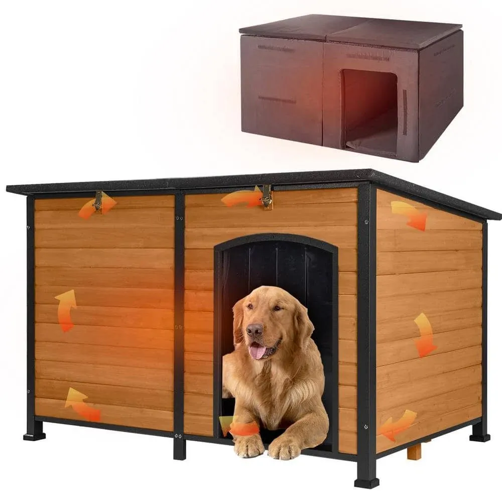 Aivituvin Extra Large Insulated Dog House Soft Liner Inside, Brown