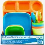 24-PIECE KIDS DINNERWARE SET, PICNICS, BEACH, CHILDCARE, BPA FREE, SEALED 1 Set