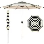 Abba Patio 9ft Lyon Outdoor Patio Umbrella Outdoor Table Umbrella with Push Button Tilt and Crank Market Umbrella 8 Sturdy Ribs UV Protection