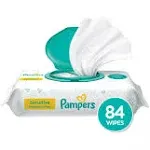 Pampers Baby Wipes Sensitive Perfume Free 1x Pop-Top Pack 84 Count