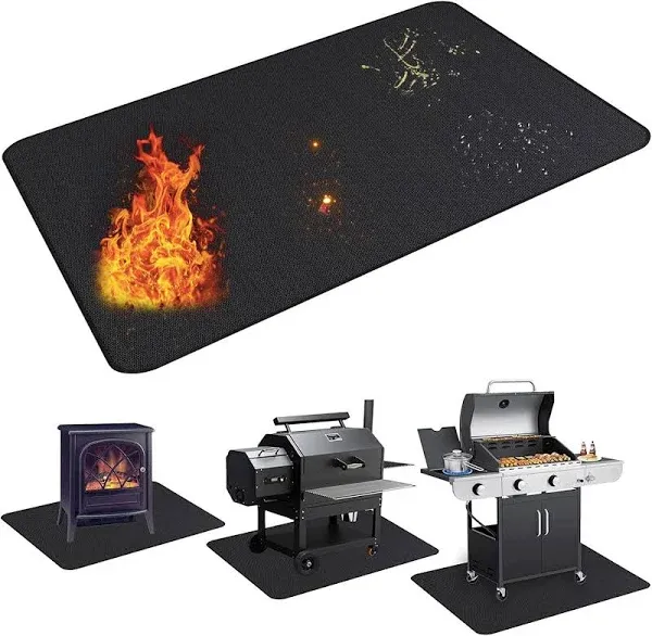 Ubeesize Large Under Grill Mat for Outdoor Grill,Double-Sided Fireproof Grill Pad,Indoor Fireplace/Fire Pit Mat