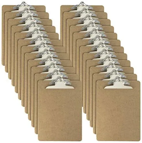 Officemate Recycled Wood Clipboards, 6 Inch Clip, 6  Assorted Sizes , Colors 