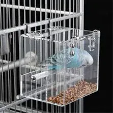 Automatic Bird Feeder No Mess Bird Cage Pet Feeder Seed Food Container for Parak