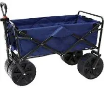 Sekey Collapsible Foldable Wagon with 220lbs Weight capacity Heavy Duty Folding garden Cart with Big Beach Wheels & Drink