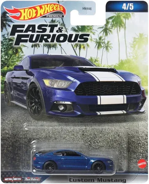 2023 Hot Wheels CUSTOM MUSTANG blue Fast &amp; Furious Premium 1:64 HW Mattel HNW51