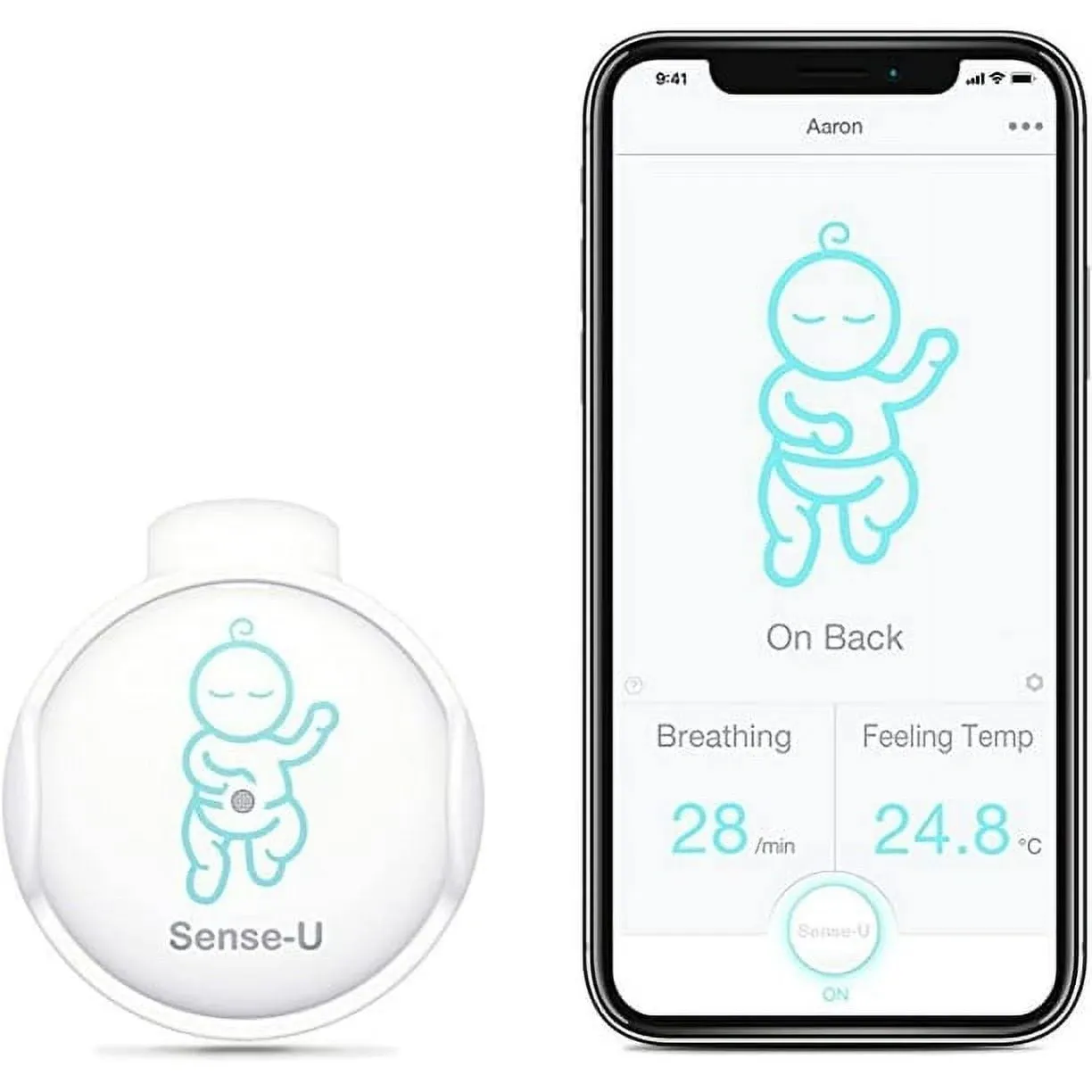 Sense-U Baby Breathing Monitor: Breathing Movement, Sleep Position, Ambient Temp