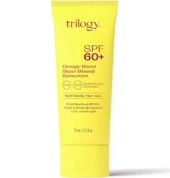 TRILOGY SPF 60 Plus Omega-Boost Sheer Mineral Sunscreen 3ct, 2.5 OZ