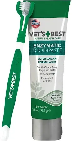 Vet's Best Enzymatic Gel Toothpaste and Toothbrush Dental Care Kit - 3.5 oz