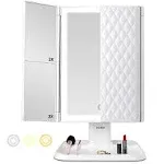 Horm Makeup Mirror Vanity With Lights - 3 Color Lighting Modes 72 Led Trifold Mi