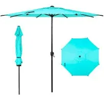 abba Patio Lyon 9 ft. Steel Market Solar Horizontal Tilt Patio Umbrella