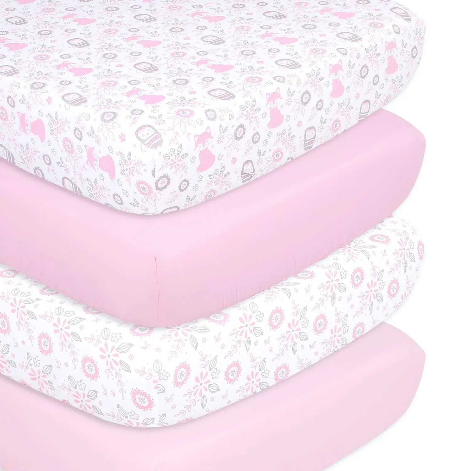 The Peanutshell Woodland Floral Fitted Crib Sheets