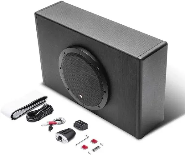 Rockford Fosgate P300-8P Punch 8" 300-Watt Amplified Subwoofer in Ported Enclosure - Slim Design for Tight Spaces - Black