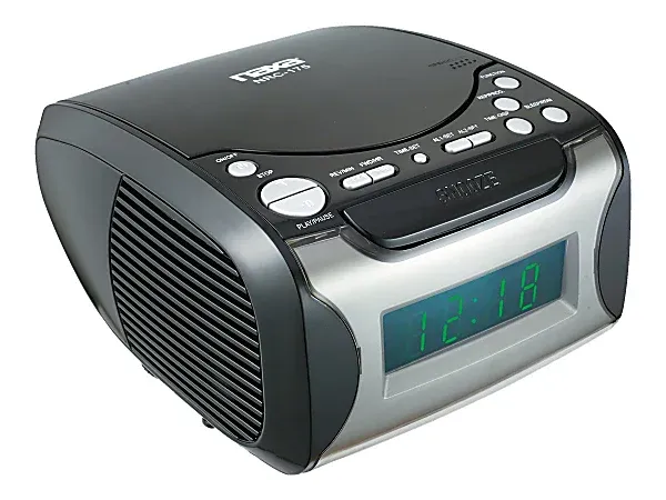 Naxa Dual Alarm Clock Radio with CD Player and USB Charge port