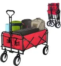 Paylesshere Collapsible Wagon Folding Foldable Garden Cart with Large Capacity 330 Lbs Capacity Portable Utility Wagon Cart Heavy Duty for Beach Cam