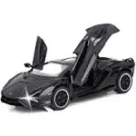 SASBSC Toy Cars Lambo Sian Fkp3 Metal Model Car with Light and Sound Pull Back Toy Car for Boys Age 3 + Year Old (Black)