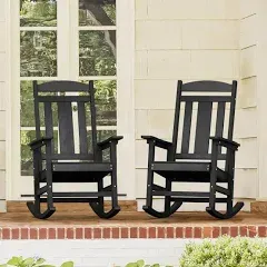 LUE BONA Plastic Adirondack Patio Outdoor Rocking Chair