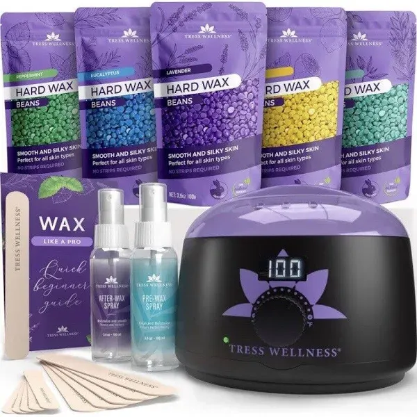 Tress Wellness Waxing Kit Wax Warmer For hair removal -Easy to use -Digital Display -For Sensitive skin