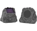 Innovative Tech Solar-Charging Bluetooth Outdoor Rock Speakers, Set of 2