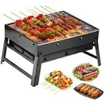 Fascryla Portable Charcoal Grill,17" Folding Portable BBQ Charcoal Grill Compact Tabletop Mini Smoker Small BBQ Grill Outdoor for Travel Backyard