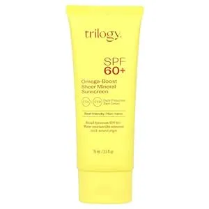 Trilogy, Omega-Boost Sheer Mineral Sunscreen, Sonnenschutz mit Omega-Boost mit Mineralien, LSF 60+, 75 ml (2,5 fl. oz.)