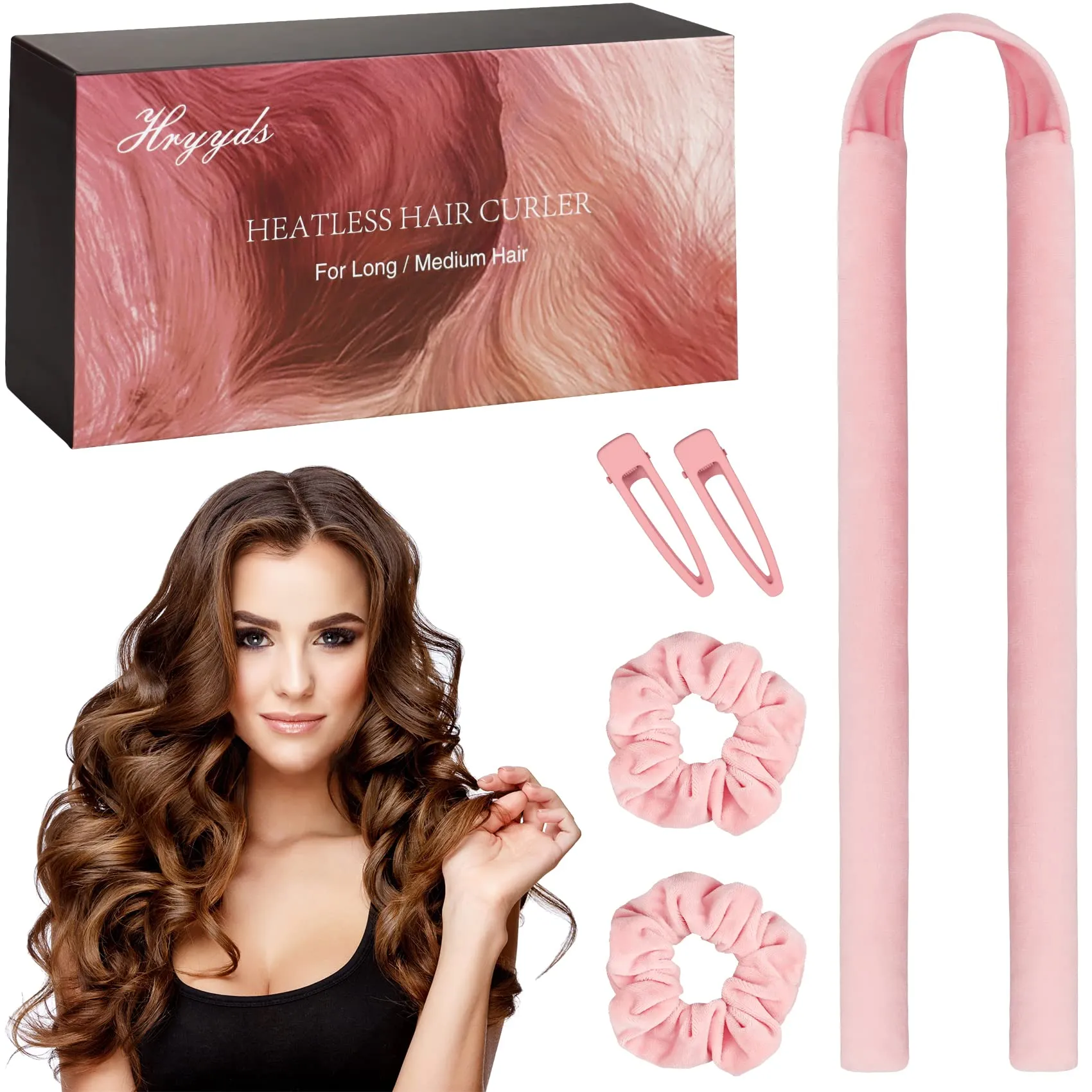 Upgraded Heatless Hair Curler, with Gift Box, Velvet Heatless Leopard print