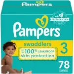 Pampers Swaddlers Diapers, Active Baby, 3 (16-28 lb), Super Pack - 78 diapers