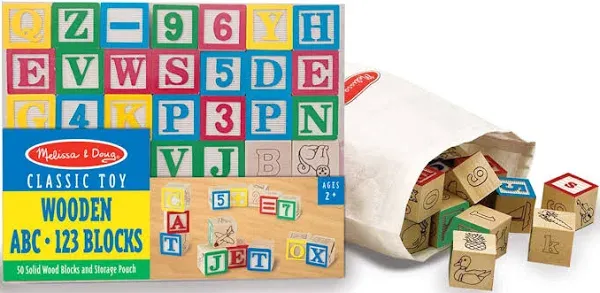 Melissa Doug Wooden ABC/123 Blocks