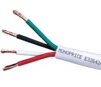 Monoprice Speaker Wire - CL2 Rated, 2-Conductor, Color Coded, 12AWG, 50 Feet, Black