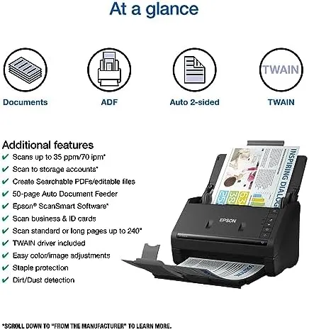 Epson WorkForce ES-400 II Duplex Desktop Document Scanner