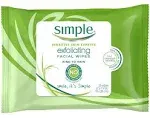 Simple Exfoliating Facial Wipes 25 Count (Pack of 3)