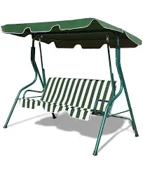 3 SEATS Patio Canopy Swing-Green